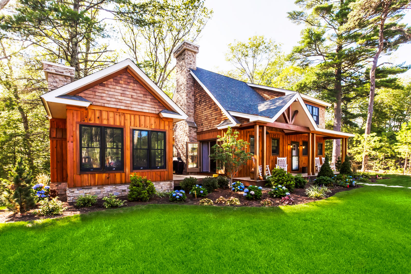 Exterior of a lodge home at The Preserve Sporting Club