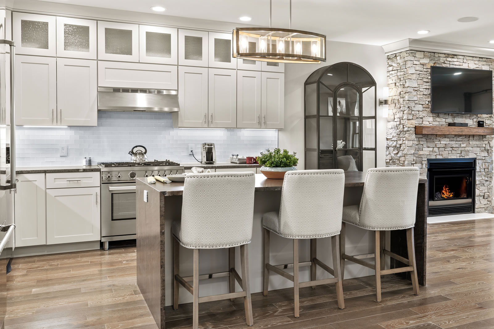Open kitchen and living area at The Preserve Sporting Club