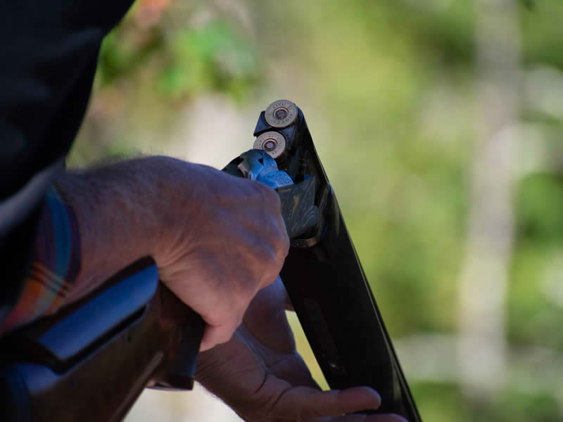 Loading shells into an over-under shotgun