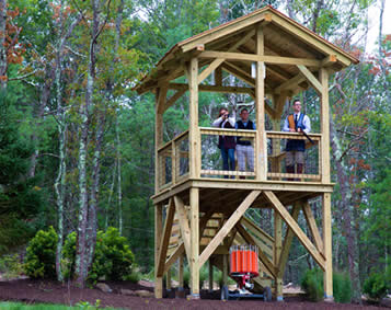 Two-story shooting tower on the sporting clays course